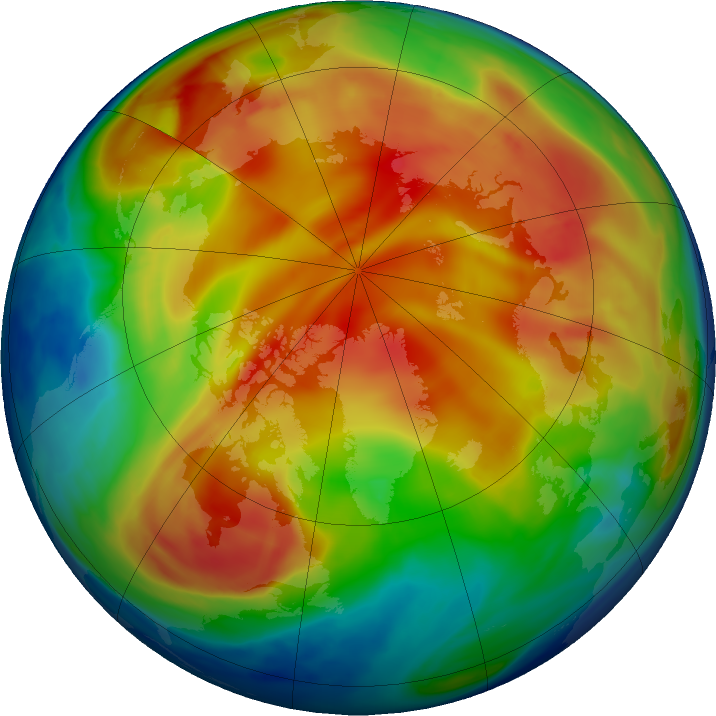 Arctic ozone map for 26 January 2019